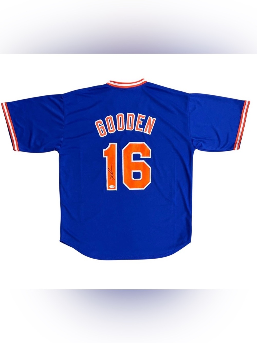 DWIGHT GOODEN AUTOGRAPHED CUSTOM BLUE/ORANGE JERSEY JSA AUTHENTICATION ⚾️